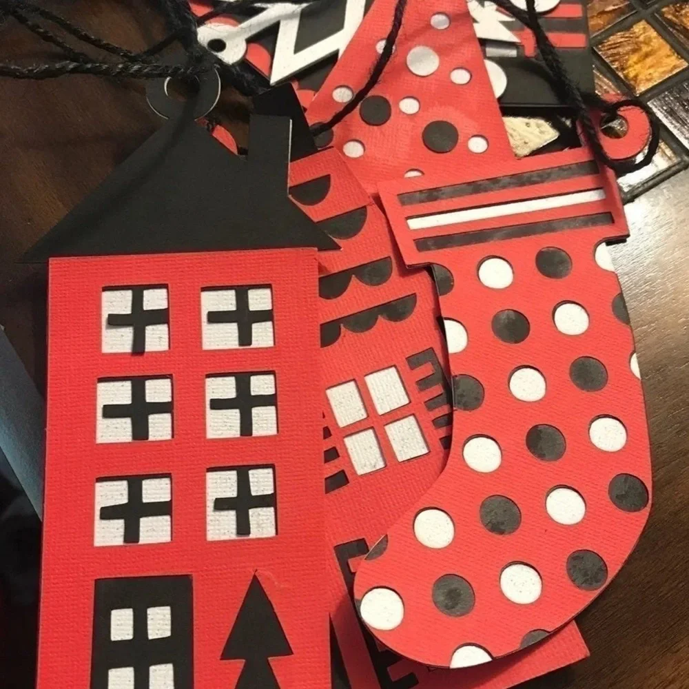 Snowman Red Christmas Garland House Handmade 7’